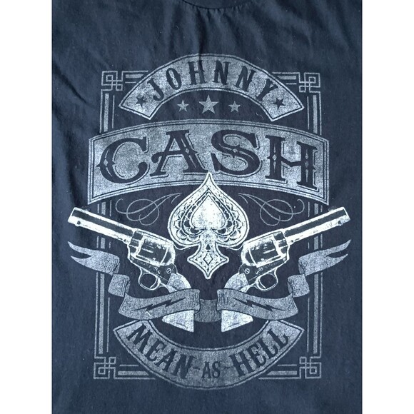 Johnny Cash T-Shirt Men's Large Graphic Print Black Short Sleeve Sleeve - Picture 2 of 6